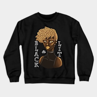 Black is Lit Melanin Woman Dreadlocks Anime Blonde Crewneck Sweatshirt